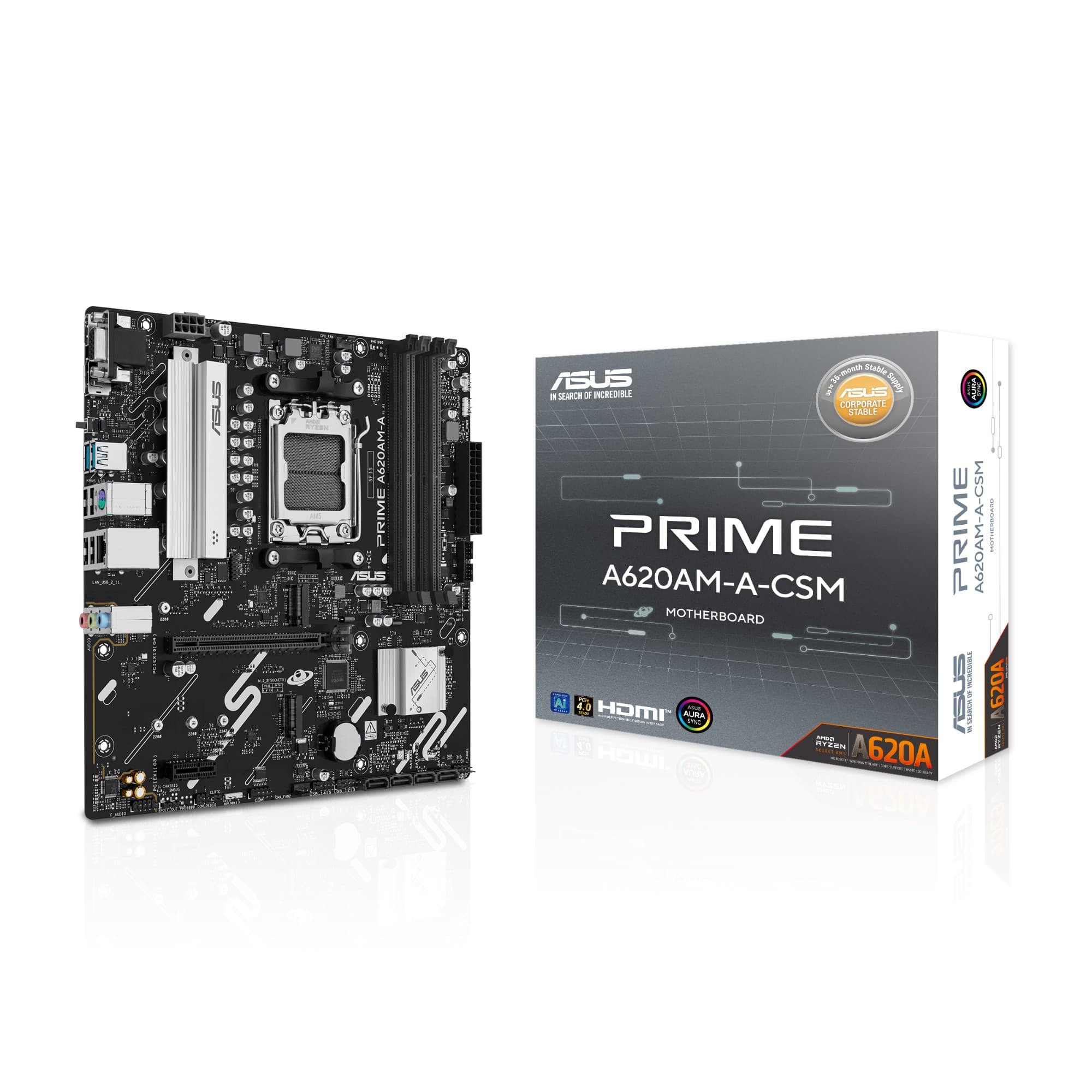 ASUS PRIME A620AM-A-CSM AMD A620A micro ATX AM5 Motherboard