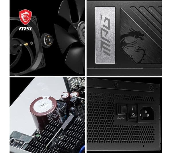MSI MPG A1000G PCIE5 1000W 80 PLUS Gold Fully Modular ATX PSU - Image 3