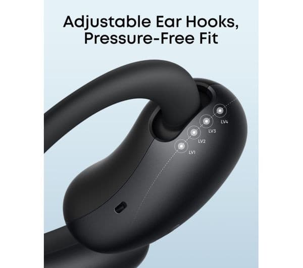 SOUNDCORE AeroFit 2 Open-Ear Wireless Bluetooth Earbuds Black - Image 4