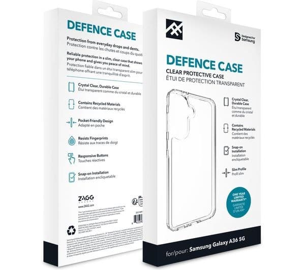 ZAGG Defence Galaxy A36 Clear Case & Screen Protector Bundle - Clear - Image 4