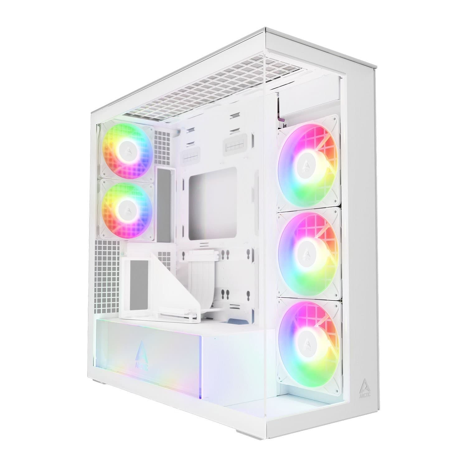 Arctic Xtender ARGB Tempered Glass E-ATX Mid Tower PC Case - With Vertical GPU Mount - White