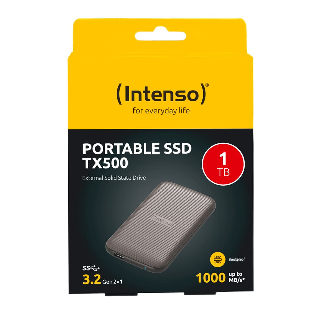 Intenso TX500 Portable External SSD USB 3.2 Gen 2 USB-C 1TB - Brown - Image 2