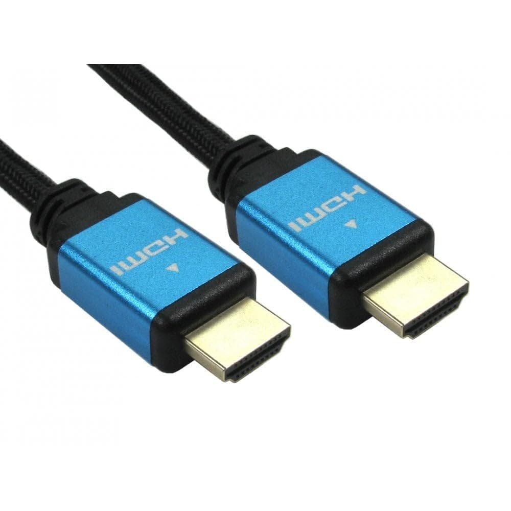 Cables Direct Braided Certified HDMI 2.1 Cable 8K 60Hz / 4K 120Hz Blue and Black - 3m