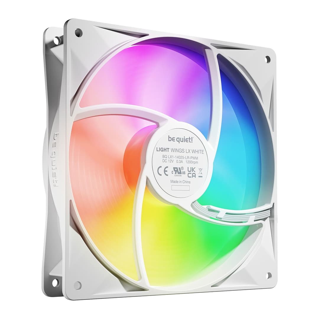 be quiet! Light Wings LX 140mm PWM ARGB 7 Blades Case Fan Triple Pack - White - Image 4