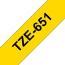Brother TZe-651 Laminated Label Tape 24mm x 8m - Black on Yellow thumbnail 1