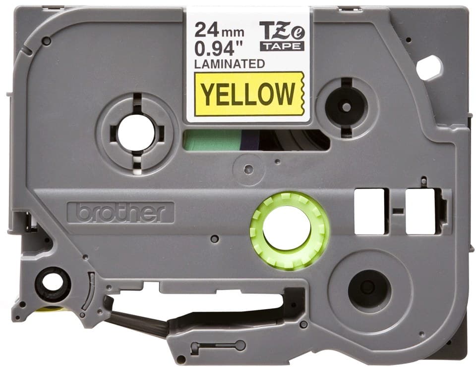 Brother TZe-651 Laminated Label Tape 24mm x 8m - Black on Yellow - Image 2