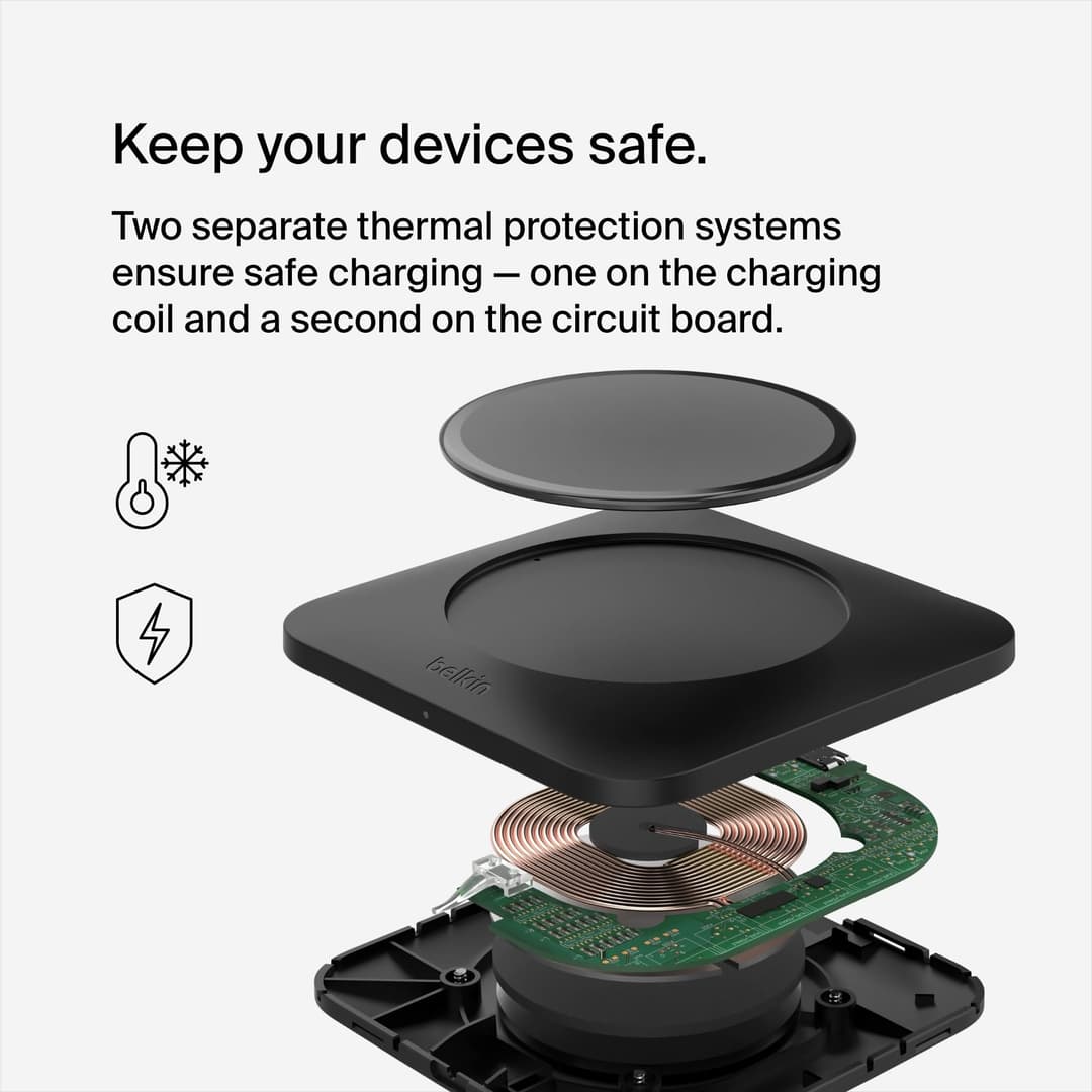 Belkin BoostCharge Pro Universal Easy Align Wireless Charging Pad 15W WIA007myBK - Black - Image 5
