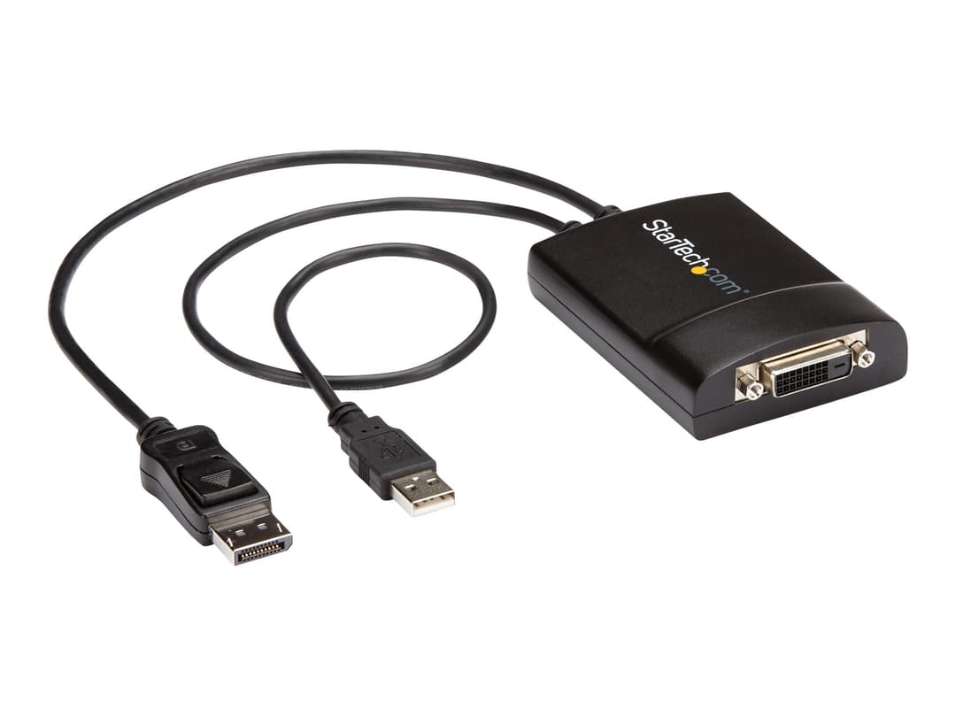 StarTech DP2DVID2 Active DisplayPort to DVI-D Dual-Link Adapter 2560x1600 USB Powered Black - Image 1