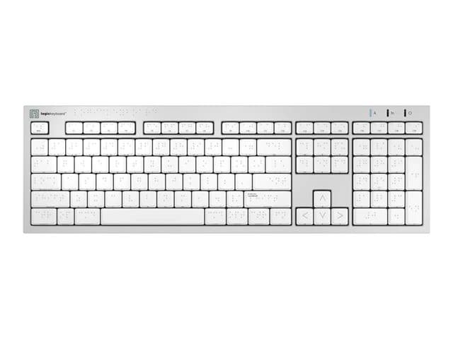 Logic Keyboards Slim Line Alba Braille Keyboard Silver - Image 2