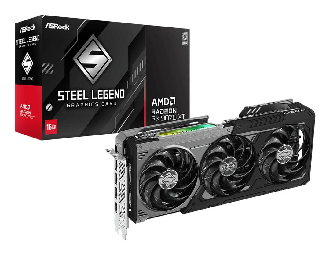 ASRock Radeon RX 9070 XT Steel Legend Dark 16GB GDDR6 Graphics Card - Black - Image 6