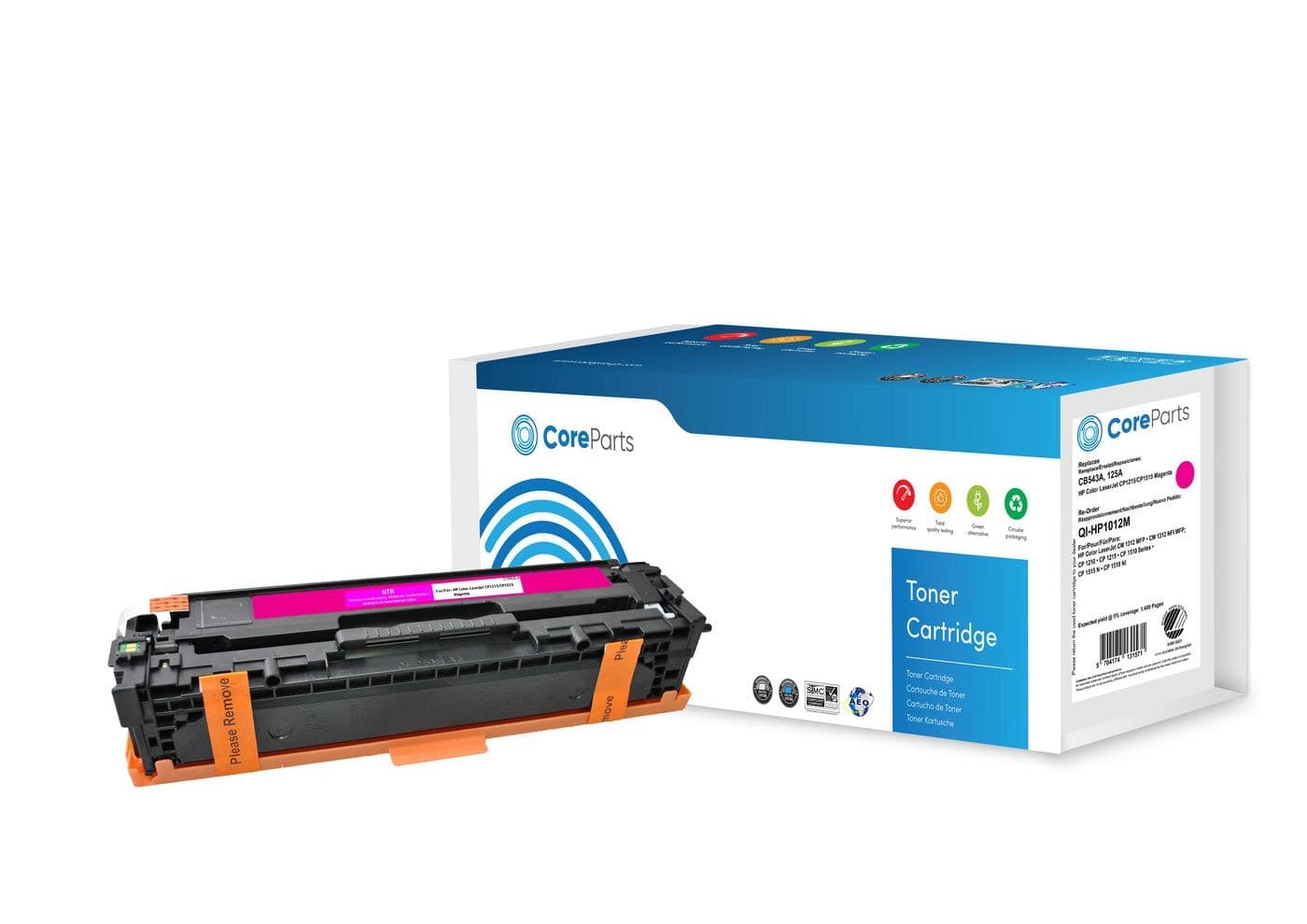 CoreParts Compatible Toner Cartridge for HP 125A (CB543A) - Magenta