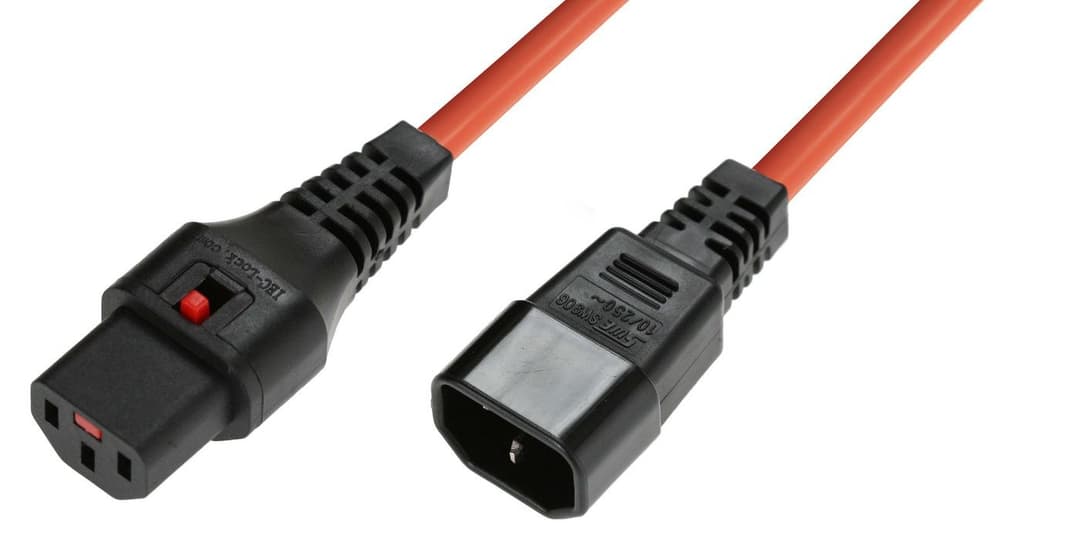 Microconnect PC938 power cable Orange 1 m C13 coupler C14 coupler - Image 1