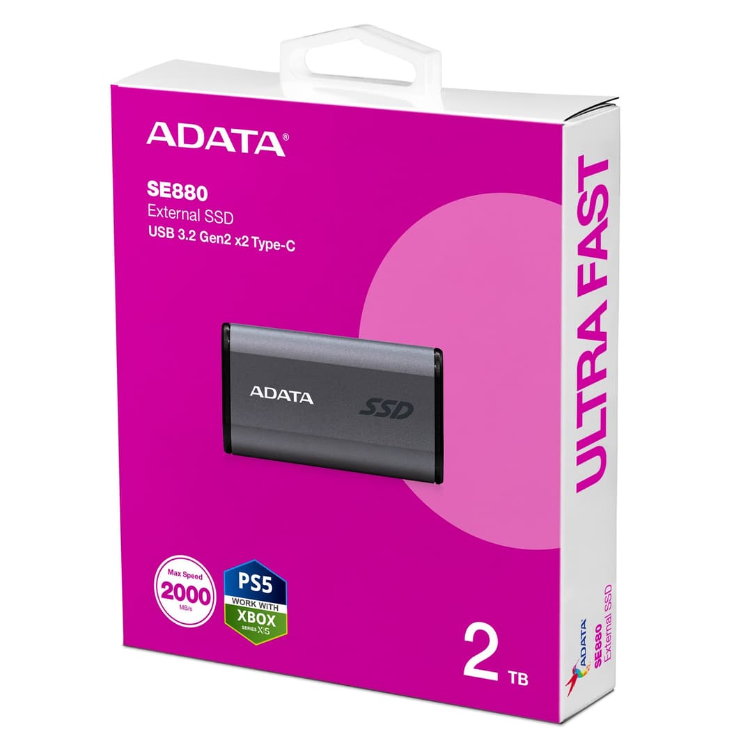 ADATA SE880 External SSD USB 3.2 Gen2x2 Type-C 2TB - Titanium Grey - Image 6