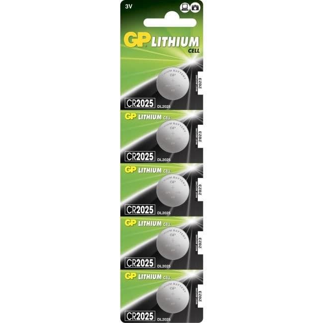 GP CR2025 3V Lithium Button Cell Battery - 5 Pack - Image 1