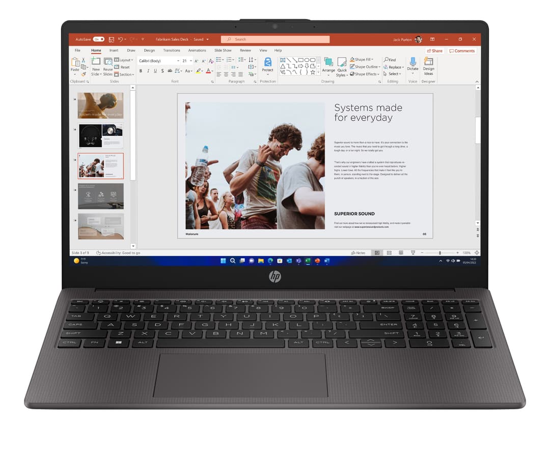 HP 250 G10 Intel® Core™ i5 i5-1334U Laptop 39.6 cm (15.6") Full HD 8 GB DDR4-SDRAM 256 GB SSD Wi-Fi 6 (802.11ax) Windows 11 Home Black - Image 1