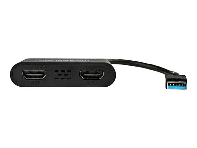 StarTech.com USB 3.0 to Dual HDMI Adapter, 1x 4K 30Hz & 1x 1080p, External Video & Graphics Card, USB Type-A to HDMI Dual Monitor Display Adapter Dongle, Supports Windows Only, Black - USB to Dual HDMI Adapter (USB32HD2) - adapter cable - HDMI / USB - TAA - Image 4