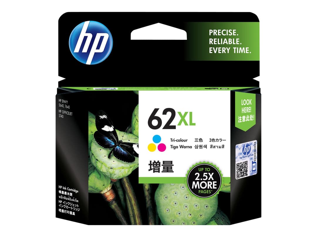 HP 62XL Original Tri-colour Ink Cartridge - Image 1