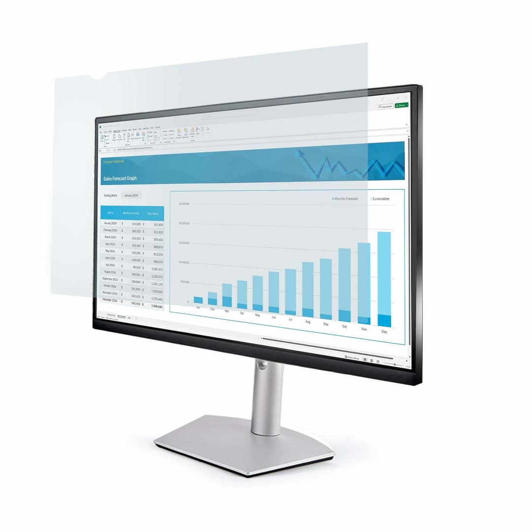StarTech.com 24-inch 16:10 Anti-Blue Light Filter, BlueLight Screen Filter for 24in Computer Monitor, Reduces Eye Strain, Dual Mounting Options, TAA Compliant - Image 1