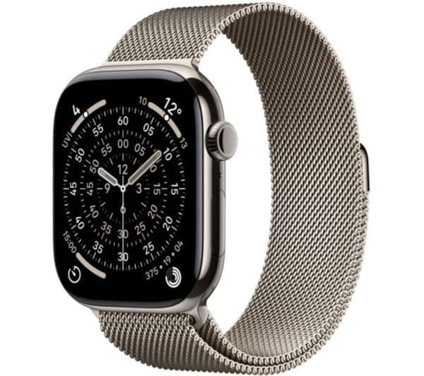 Apple Watch Series 11 GPS + Cellular 46mm Natural Titanium Case with Natural Milanese Loop - M/L - Image 1