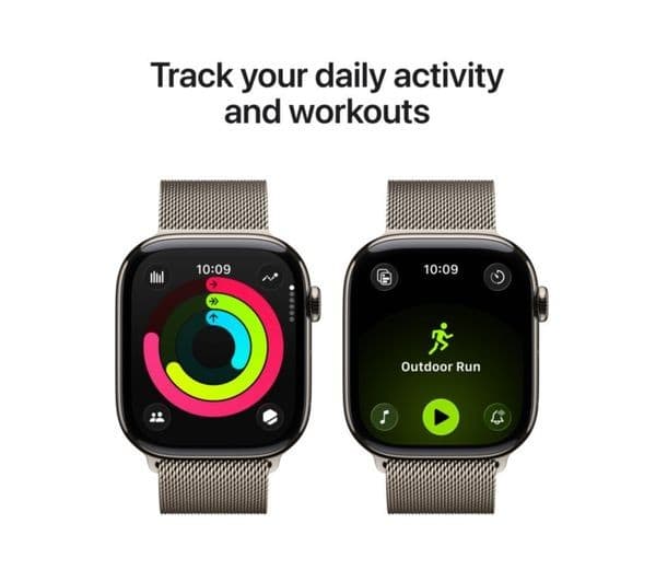 Apple Watch Series 11 GPS + Cellular 46mm Natural Titanium Case with Natural Milanese Loop - M/L - Image 4