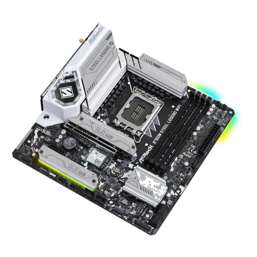 Asrock B760M STEEL LEGEND WIFI Intel B760 DDR5 Micro-ATX Socket LGA 1700 Motherboard - Image 4