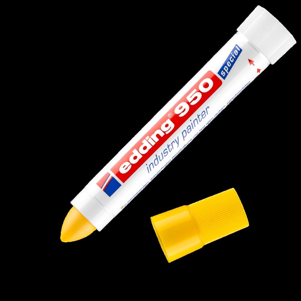 edding 950 Industry Painter Round Nib 10mm Box of 10 - Yellow - Image 1