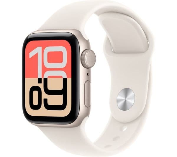 Apple Watch SE 3 GPS 40mm Starlight Aluminium Case with Starlight Sport Band - M/L - Image 1