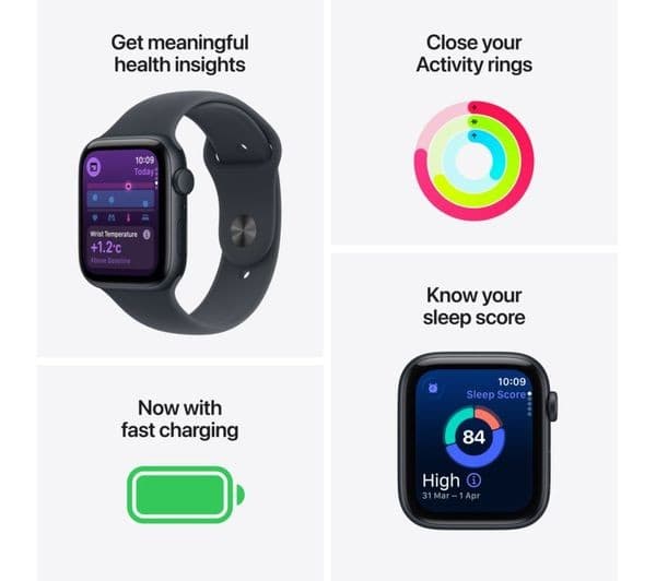 Apple Watch SE 3 GPS 40mm Starlight Aluminium Case with Starlight Sport Band - M/L - Image 3