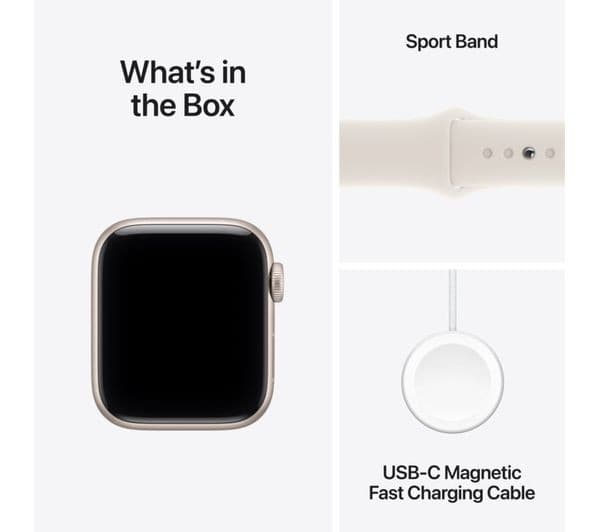 Apple Watch SE 3 GPS 40mm Starlight Aluminium Case with Starlight Sport Band - M/L - Image 9