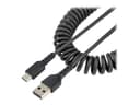 StarTech Coiled USB-A to USB-C Cable USB 2.0 Black 50cm thumbnail 3