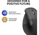 Logitech Lift Vertical Ergonomic Mouse - Graphite thumbnail 5