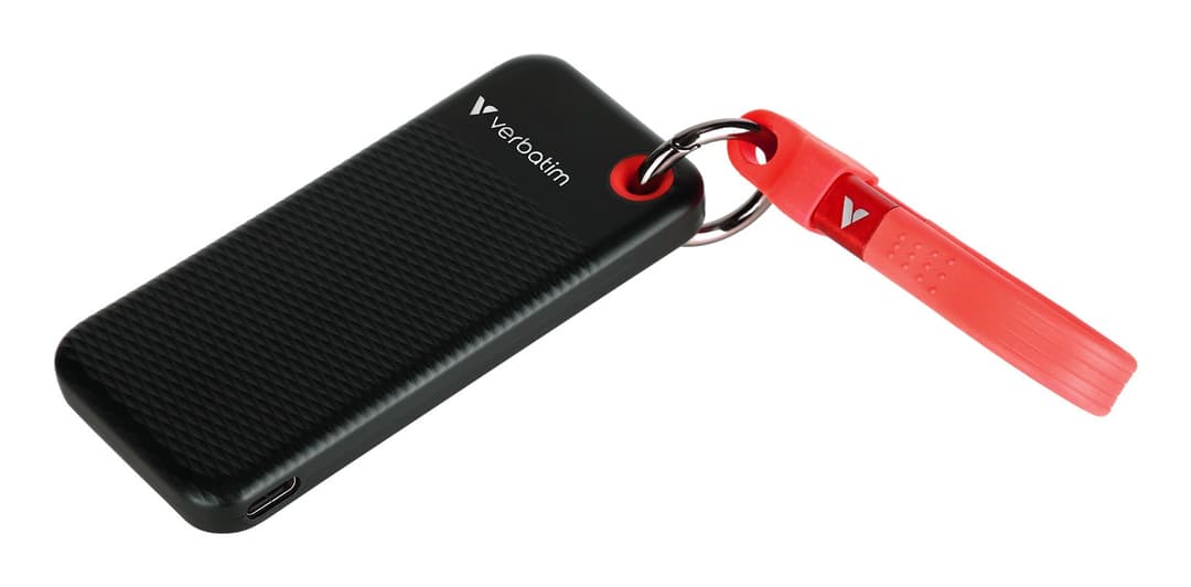 Verbatim Pocket SSD USB 3.2 Gen 2 128GB - Black/Red - Image 1