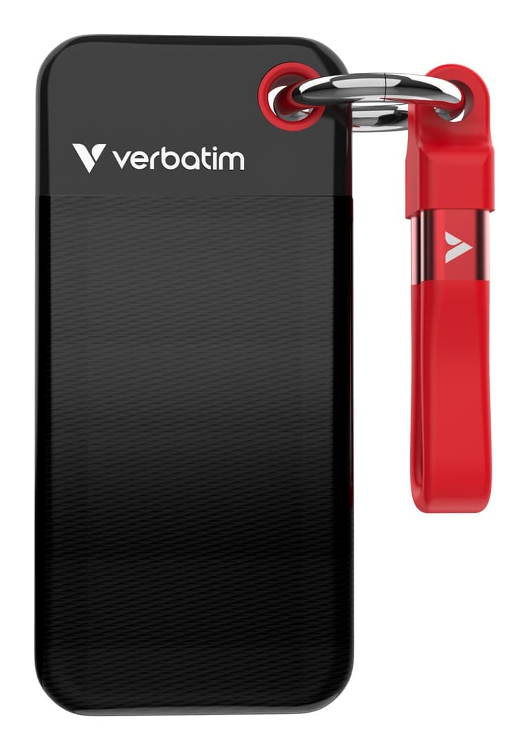 Verbatim Pocket SSD USB 3.2 Gen 2 128GB - Black/Red - Image 2