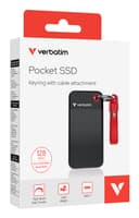 Verbatim Pocket SSD USB 3.2 Gen 2 128GB - Black/Red thumbnail 4