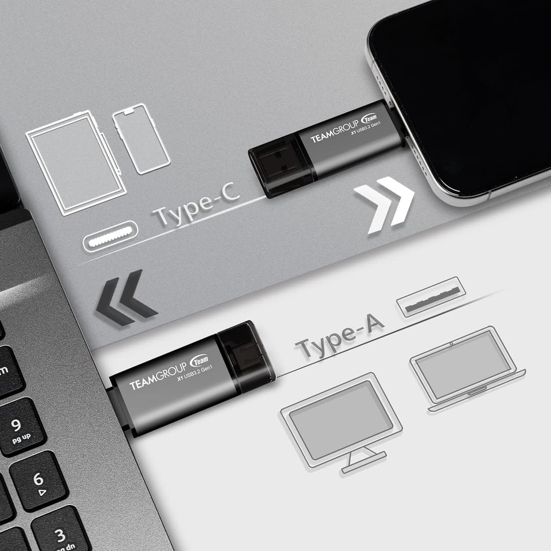 Team Group X1 USB 3.2 Gen1 Type-A/Type-C Dual Interface Flash Drive 128GB - Image 4