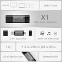 Team Group X1 USB 3.2 Gen1 Type-A/Type-C Dual Interface Flash Drive 128GB thumbnail 5
