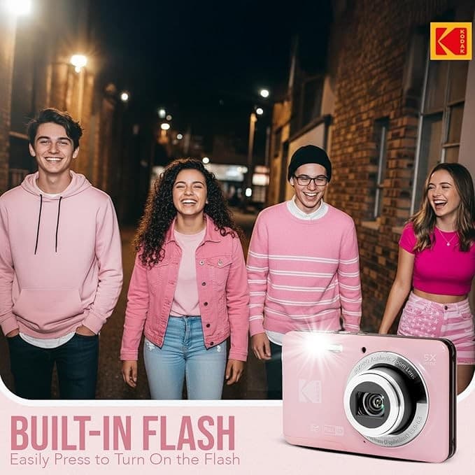 Kodak PixPro Friendly Zoom FZ55 16MP Compact Digital Camera - Pastel Pink - Image 5