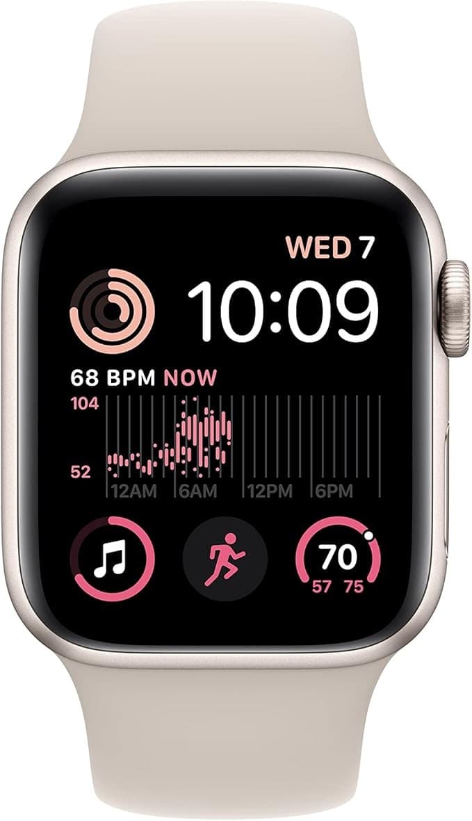 Apple Watch SE 3 GPS 40mm Starlight Aluminium Case with Starlight Sport Band - S/M - Image 2