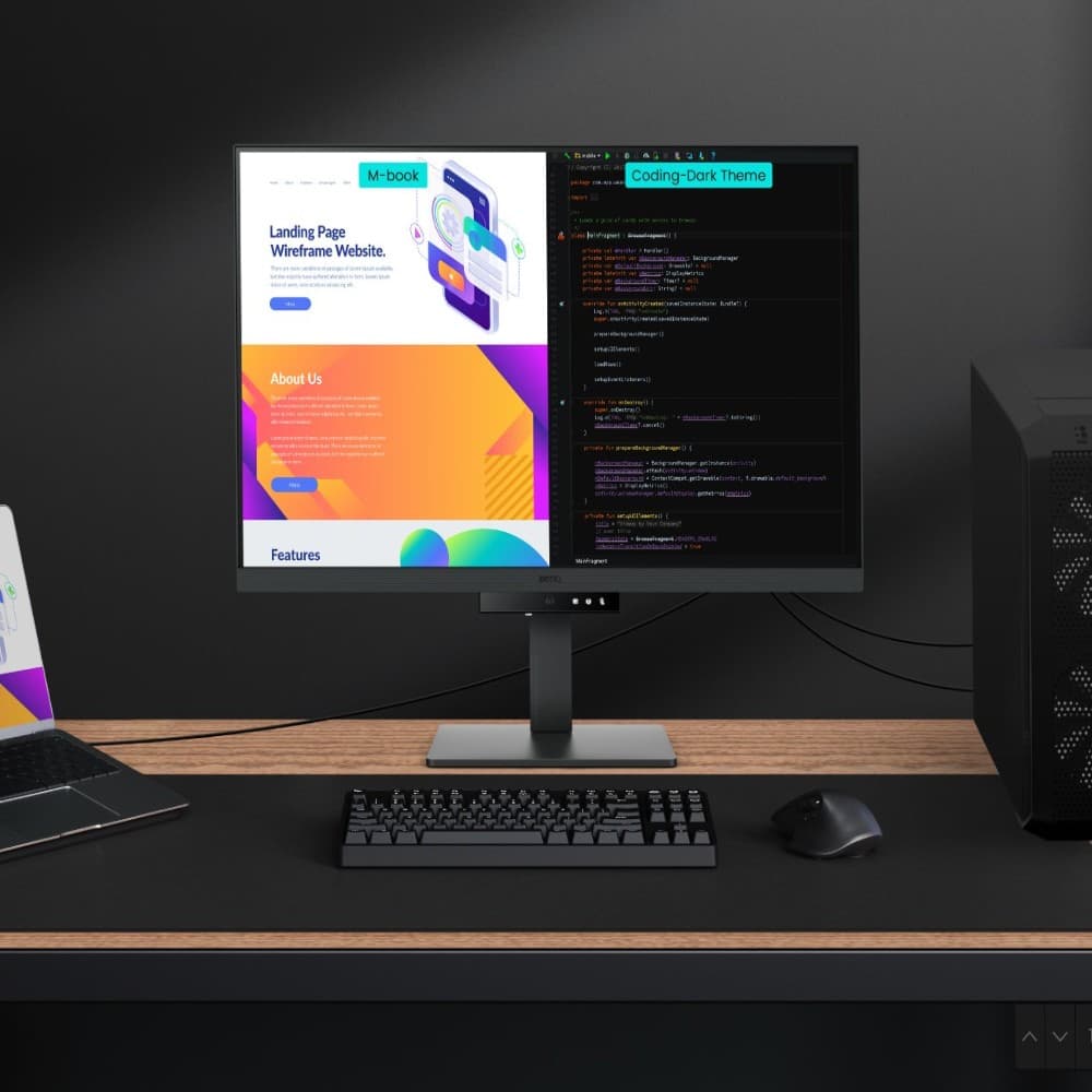BenQ RD320U 32" IPS 4K USB-C Height adjustable Programming monitor with MoonHalo Backlight Black - Image 3