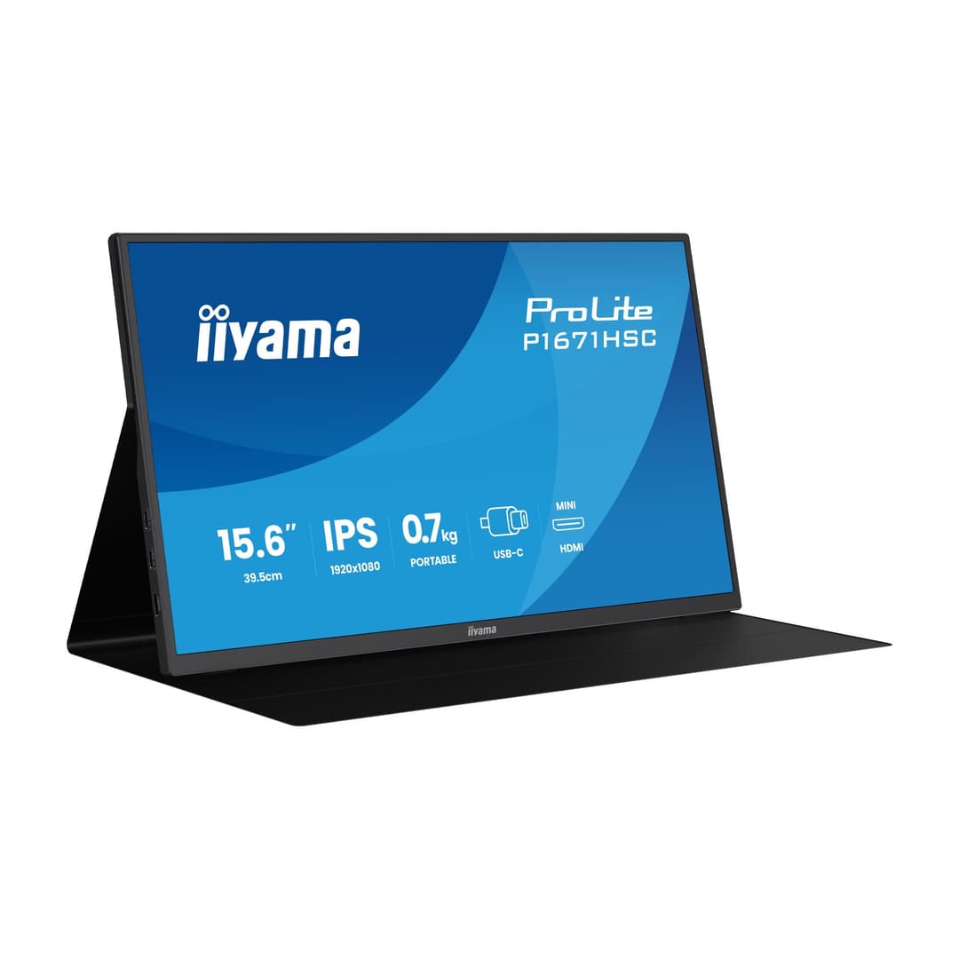 iiyama Prolite P1671HSC-B1 15.6" IPS Full HD USB-C portable Monitor with Speaker and Leather Cover - Image 3