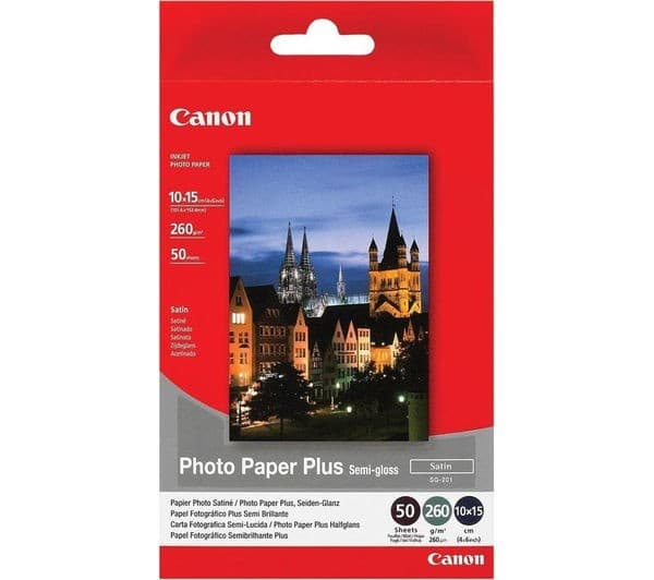 Canon SG-201 Photo Paper Plus Semi-Gloss 260 g/m² - 4x6", 50 Sheets