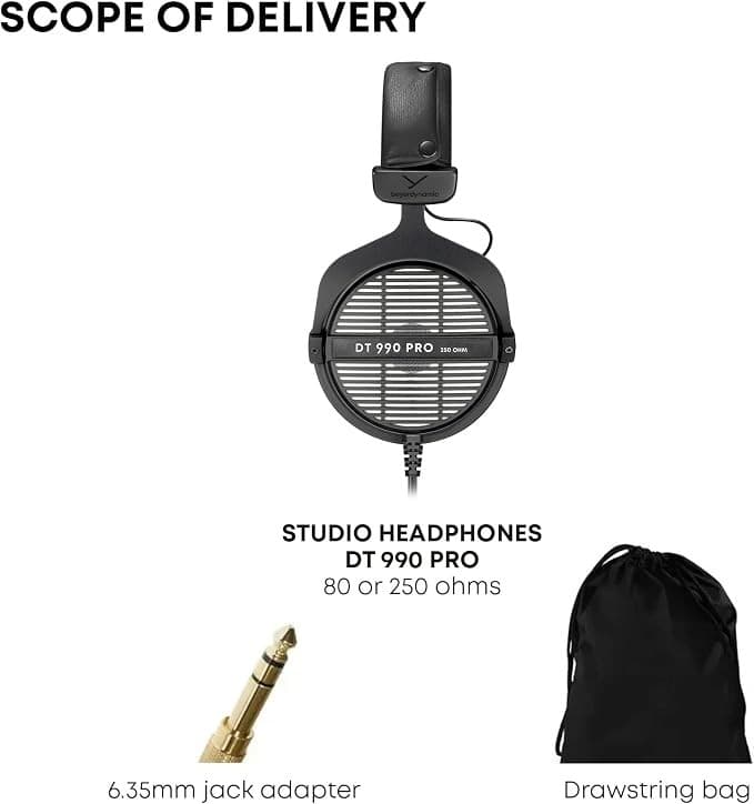 beyerdynamic DT 990 PRO 250 Ohm Open-Back Studio Headphones - Grey - Image 3