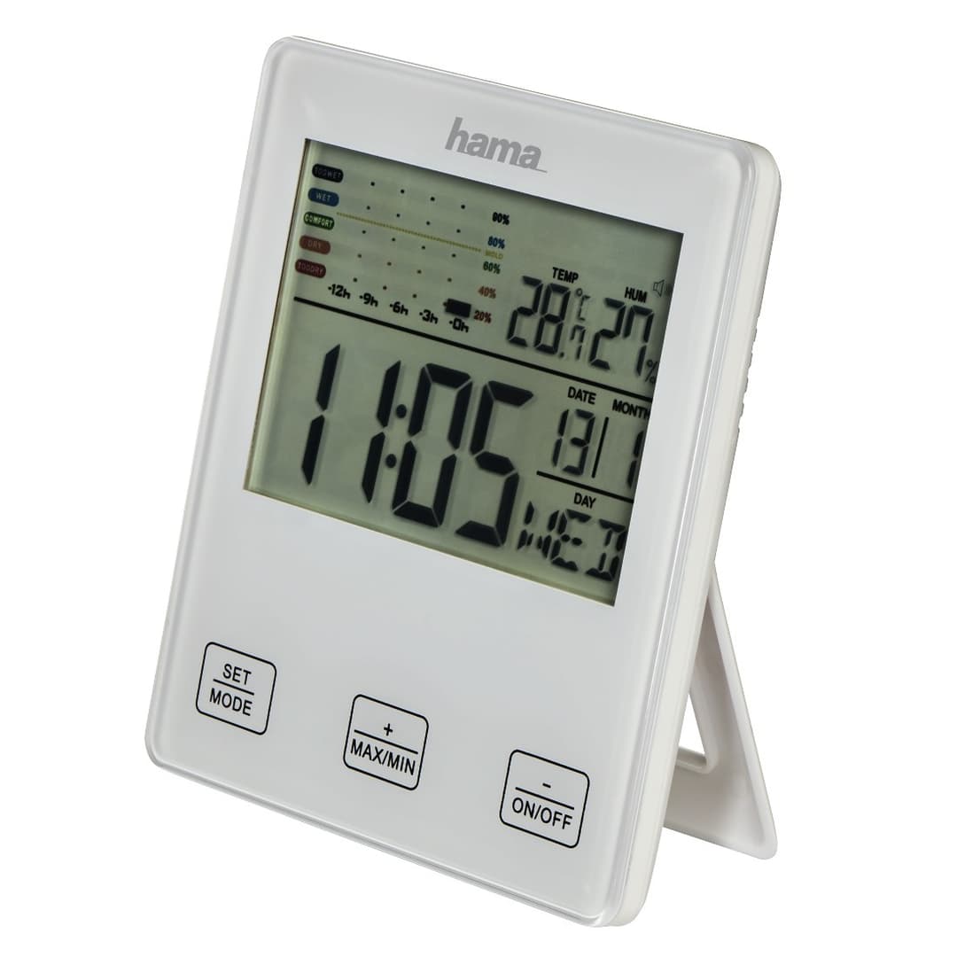 Hama TH-10 Digital Thermo-Hygrometer, Battery-Powered - White - Image 1