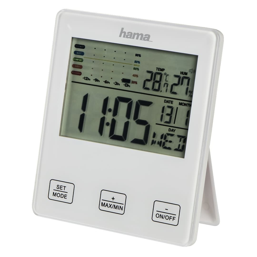 Hama TH-10 Digital Thermo-Hygrometer, Battery-Powered - White - Image 2