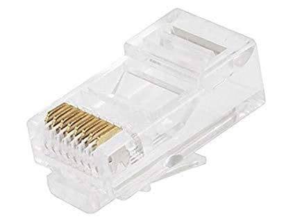 Mercodan COF-LAN RJ45 Modular Plug Cat5e, 50µ" Gold - Pack of 100 - Image 1