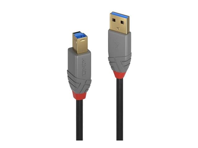 Lindy Anthra Line USB 3.2 Gen 1 Type A to B Cable 5Gbps 0.5m - Image 4