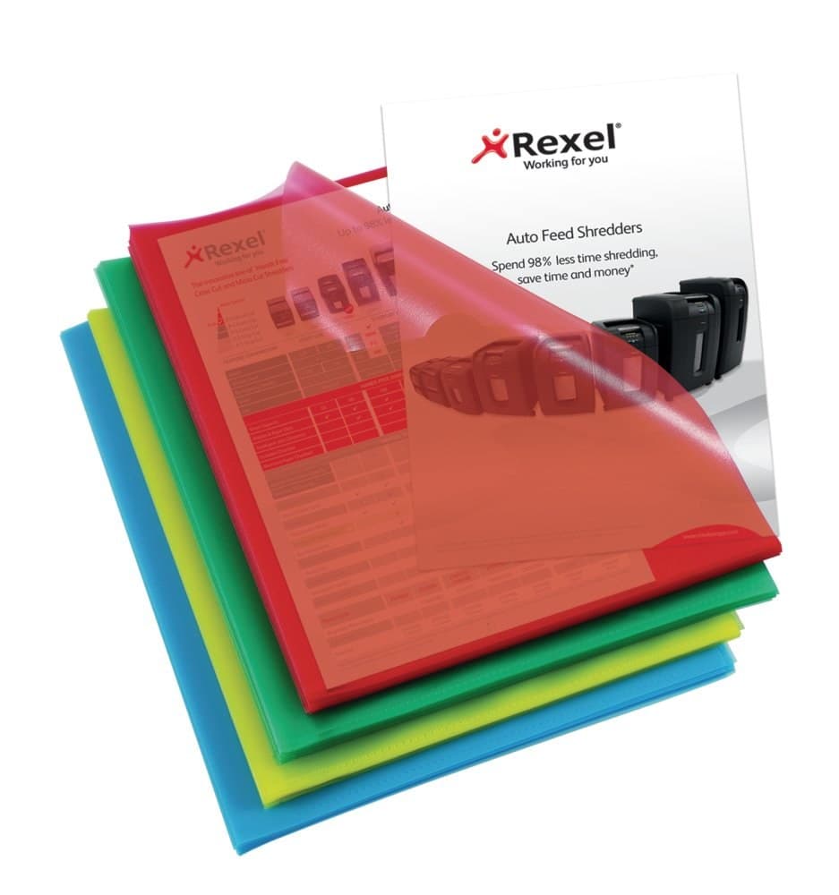 Rexel Cut Flush Folders Polypropylene A4 (Pack of 100) - Assorted