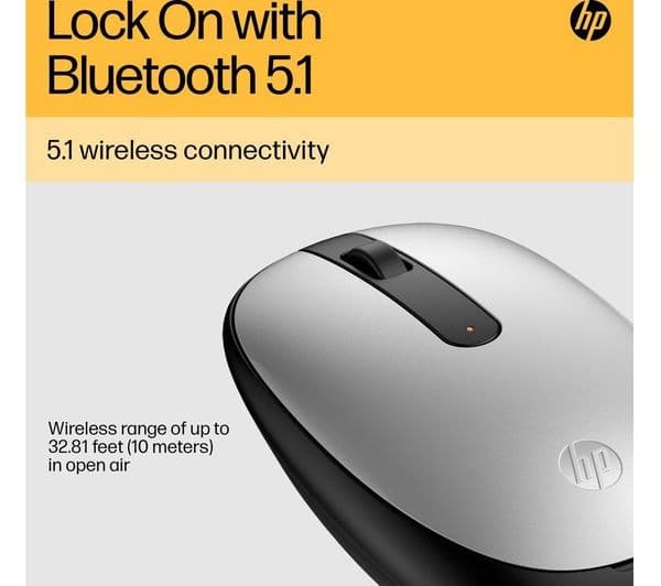 HP 240 Bluetooth Wireless Optical Mouse - Silver - Image 3