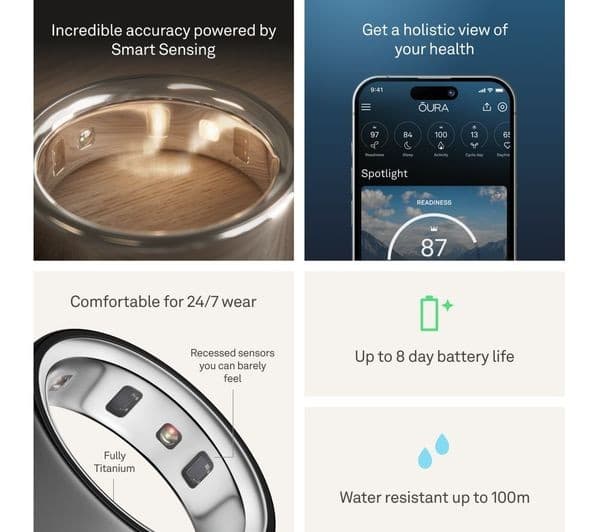 Oura Ring 4 Smart Ring - Stealth, Size 15 - Image 5