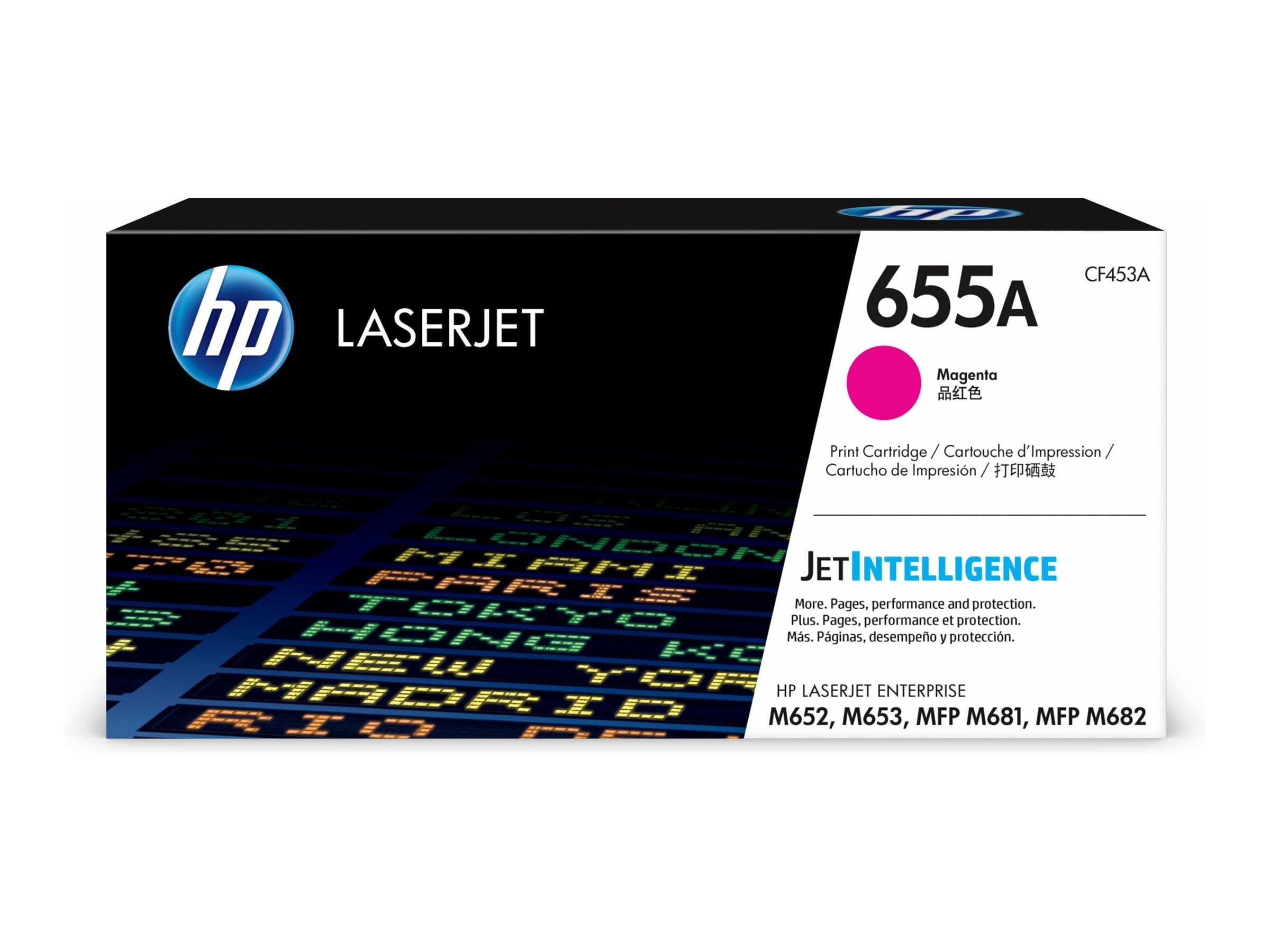 HP 655A Original LaserJet Toner Cartridge (CF453A), 10,500 Pages - Magenta